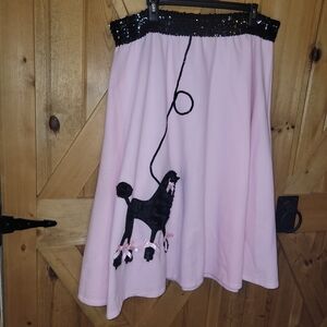 Amscan Pink A-Line Skirt with Black Poodle Design